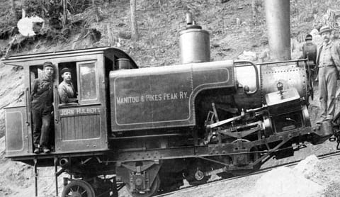 Black and white image of a train