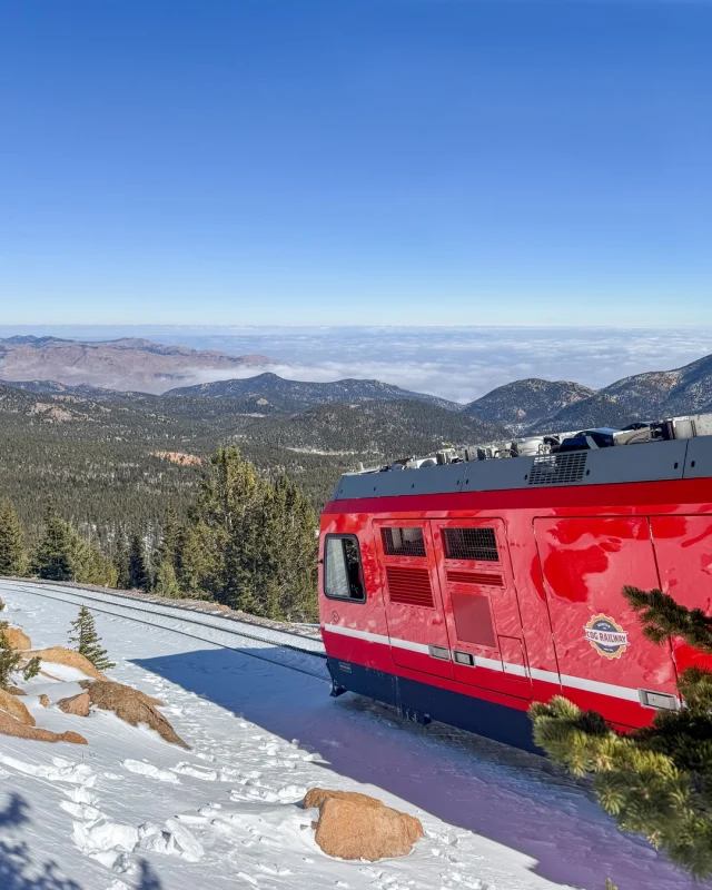 As the highest cog railway in the world the journey to the top of Pikes Peak offers stunning views like these from Inspiration Point!

#PikesPeakCogRailway #VisitColorado